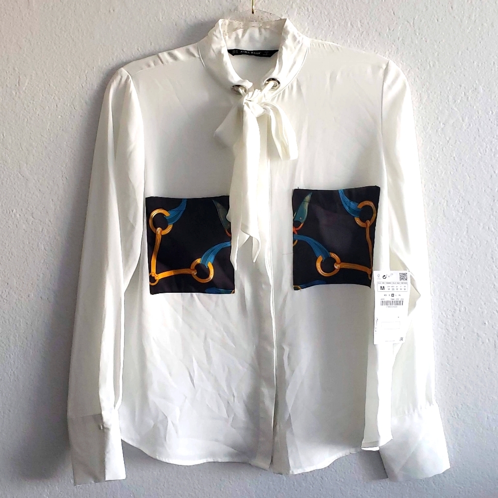 ZARA Basic White Blouse NWT
